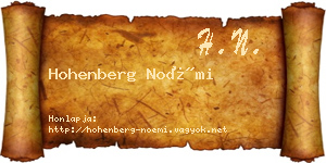 Hohenberg Noémi névjegykártya